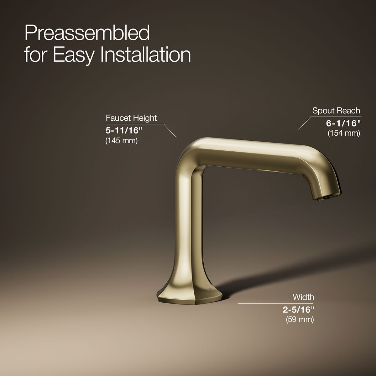 3/4 view of product with dimensions