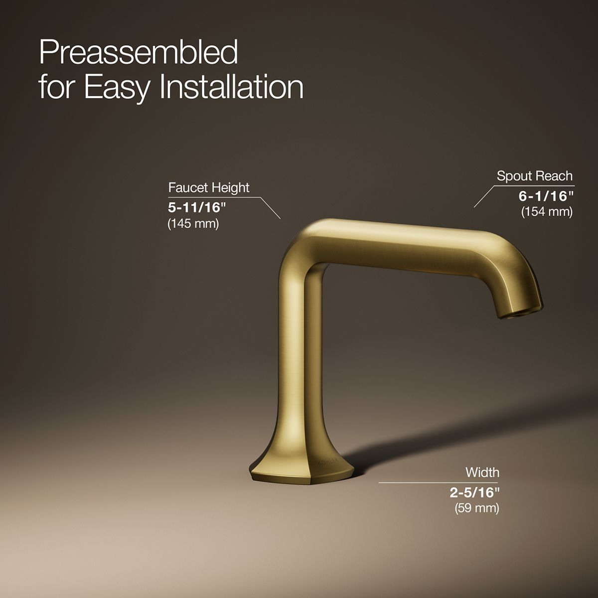 3/4 view of product with dimensions