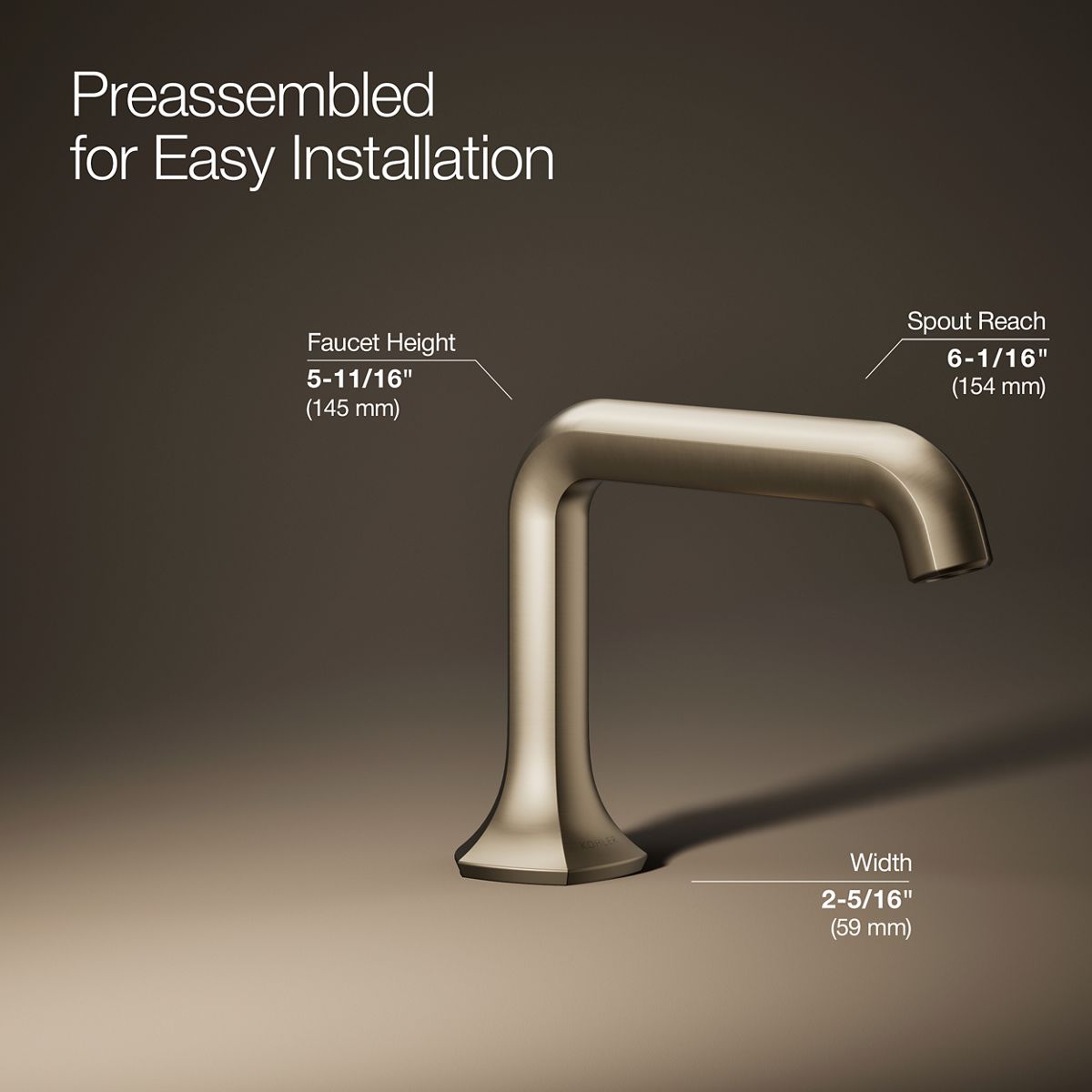3/4 view of product with dimensions
