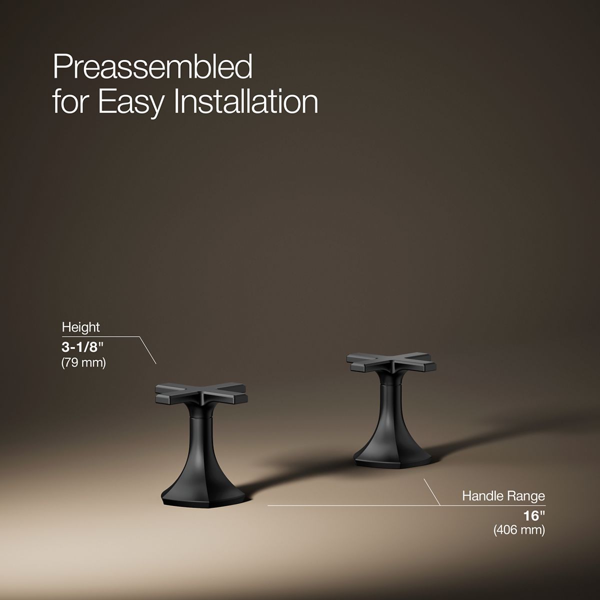 3/4 view of product with dimensions