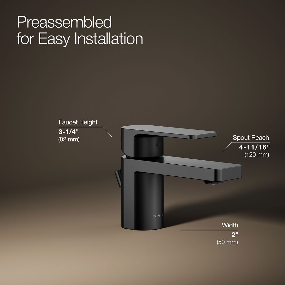 3/4 view of product with dimensions