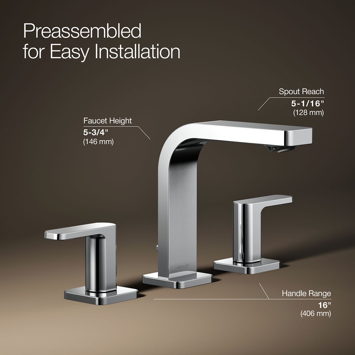 3/4 view of product with dimensions