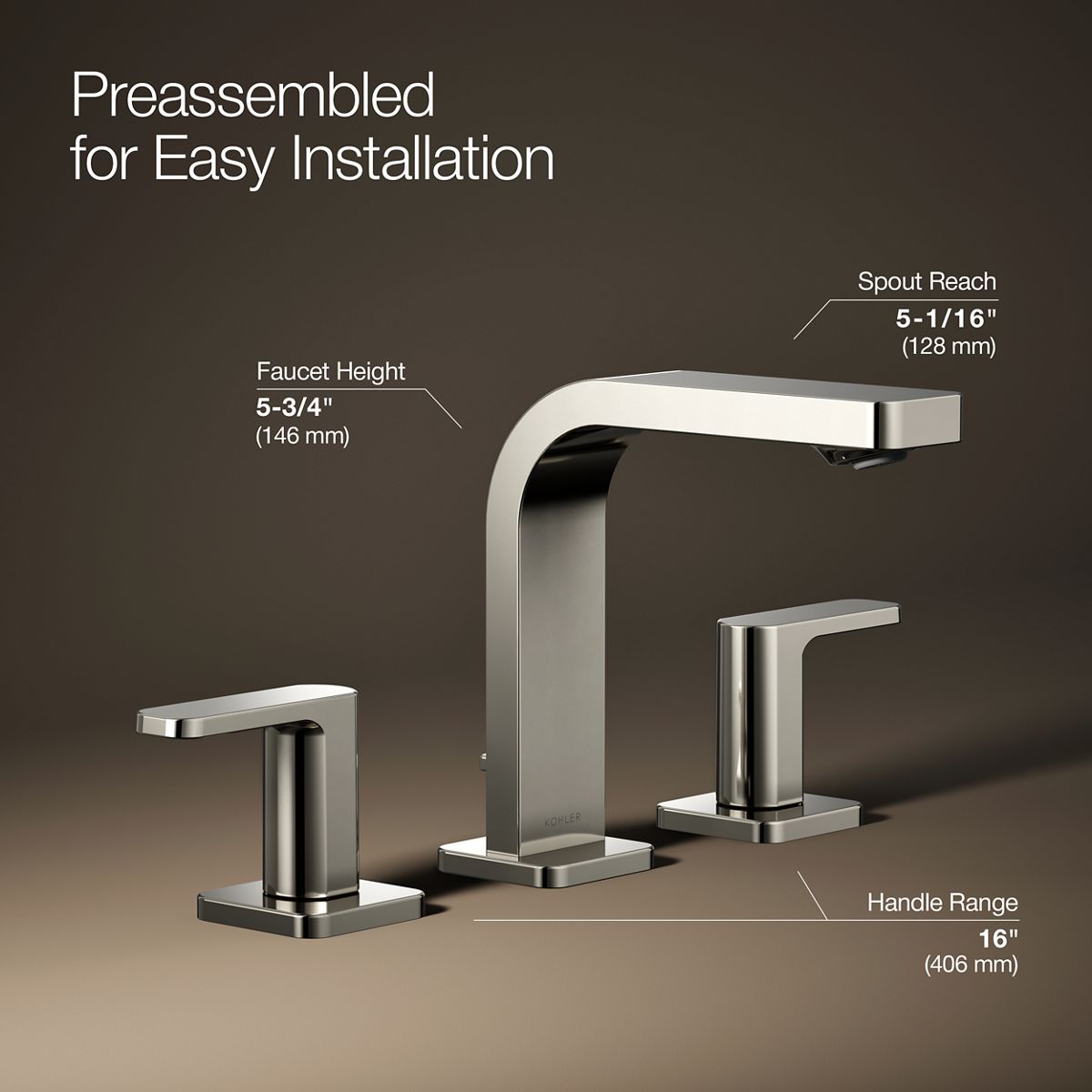 3/4 view of product with dimensions