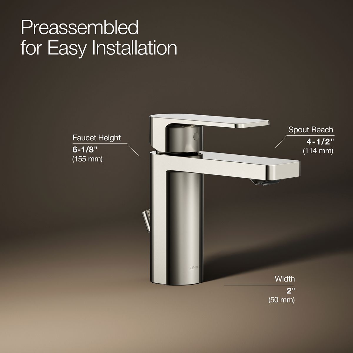 3/4 view of product with dimensions