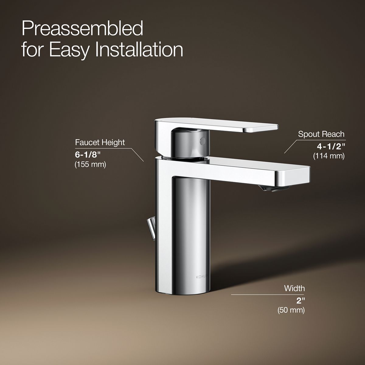 3/4 view of product with dimensions