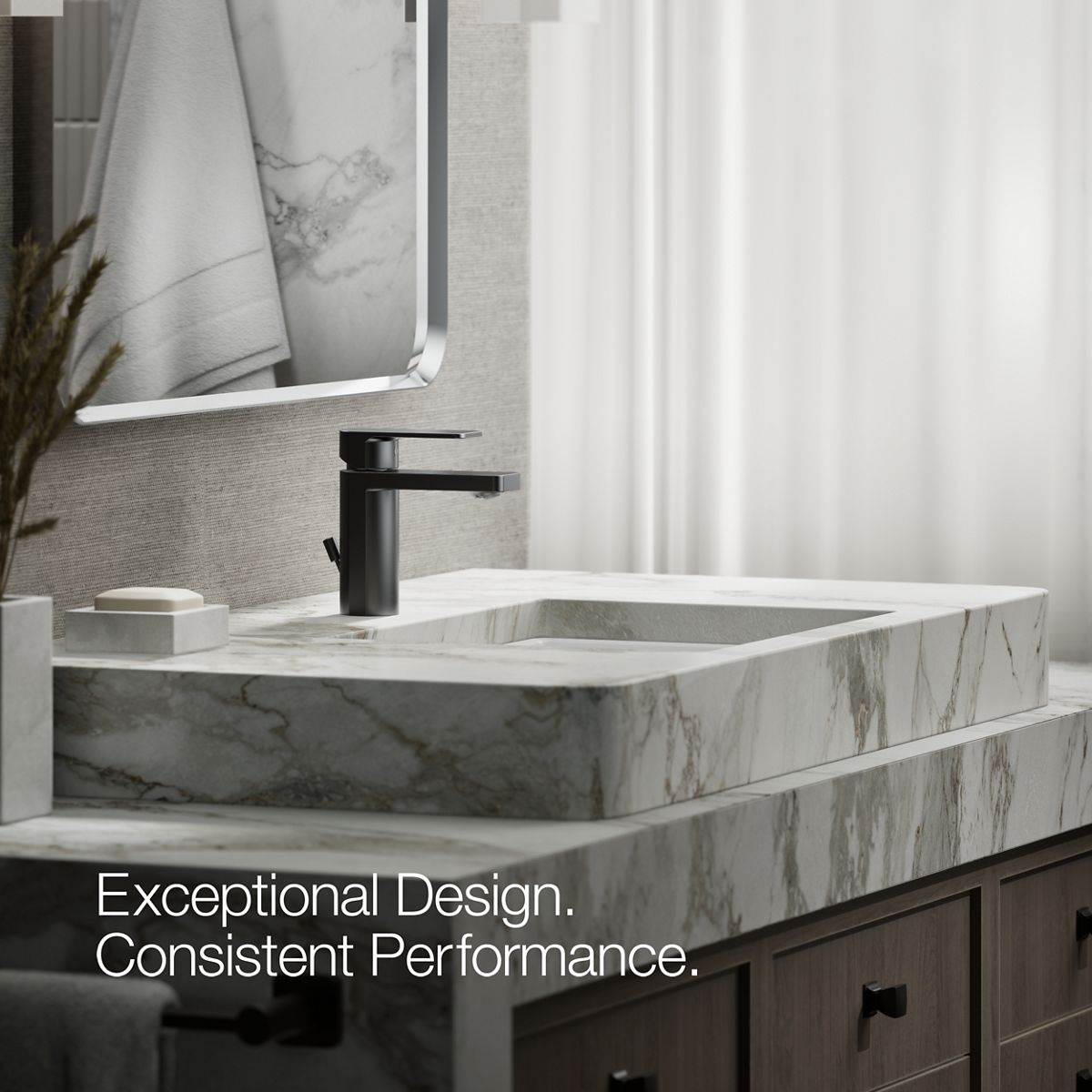 ゅゅ KOHLER K-23472-4-SN PARALLEL® SINGLE Handle bathroom sink