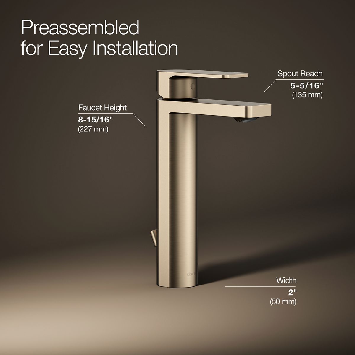 3/4 view of product with dimensions