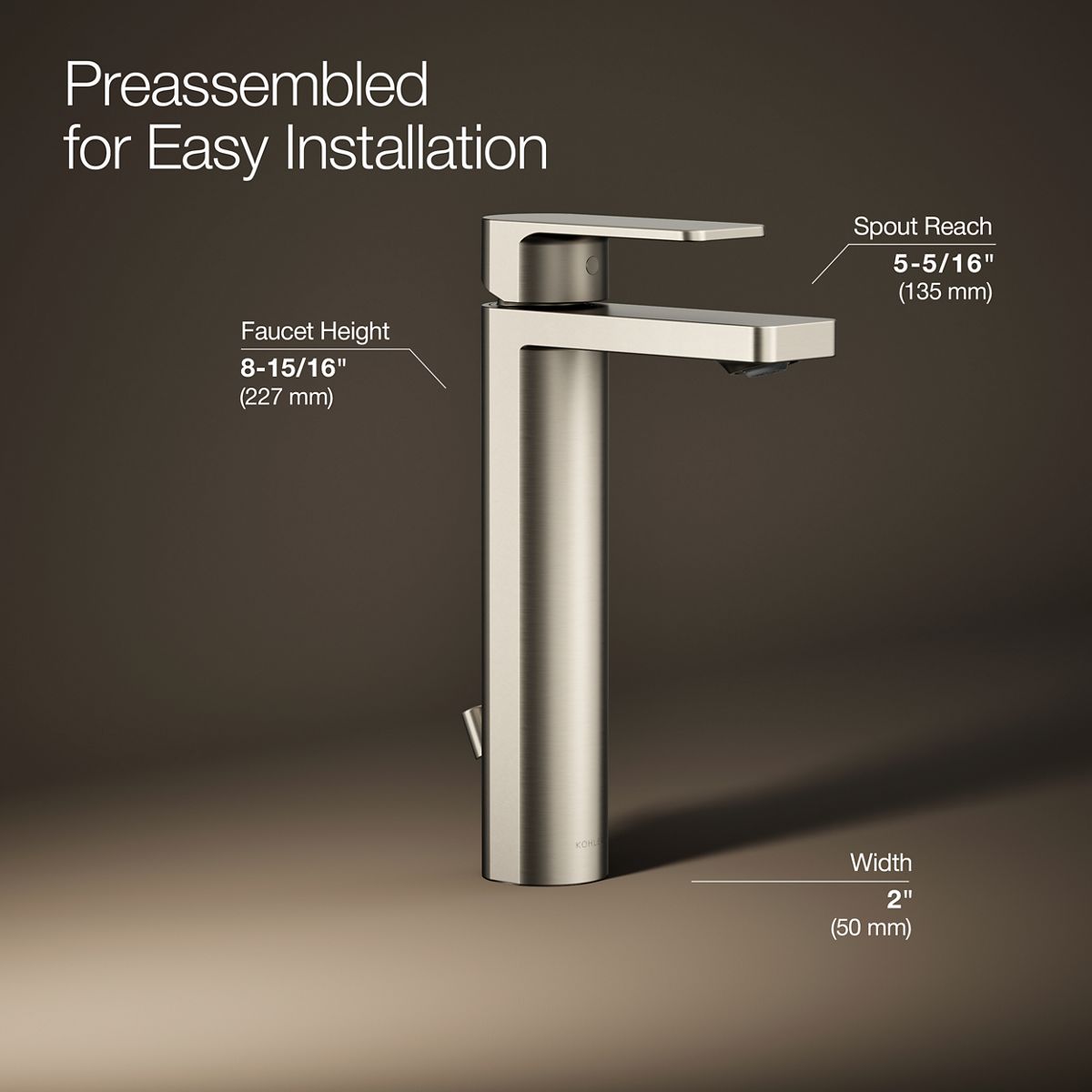 3/4 view of product with dimensions