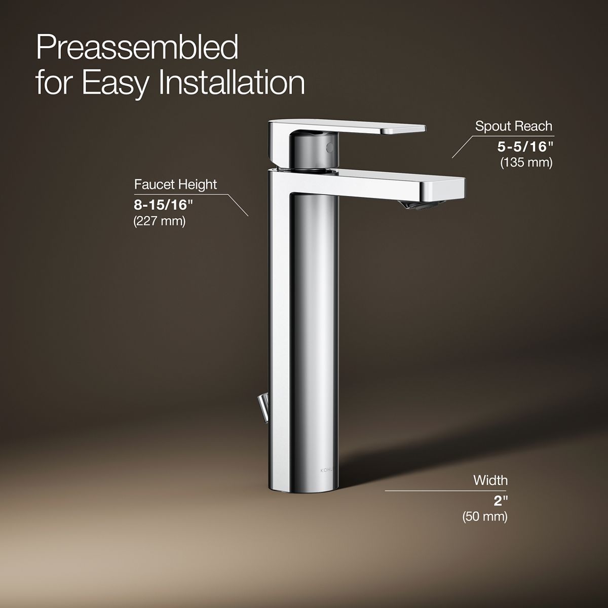 3/4 view of product with dimensions