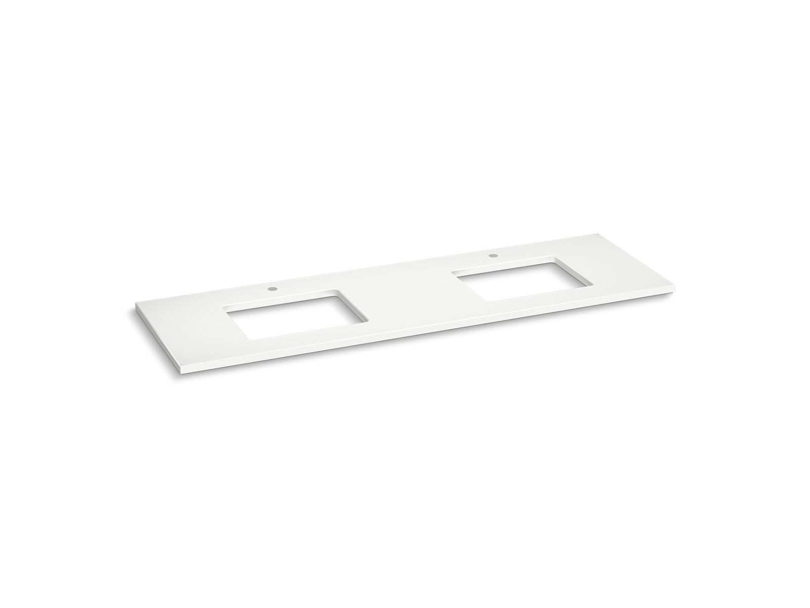 Silestone 73" quartz vanity top with two rectangular cutouts