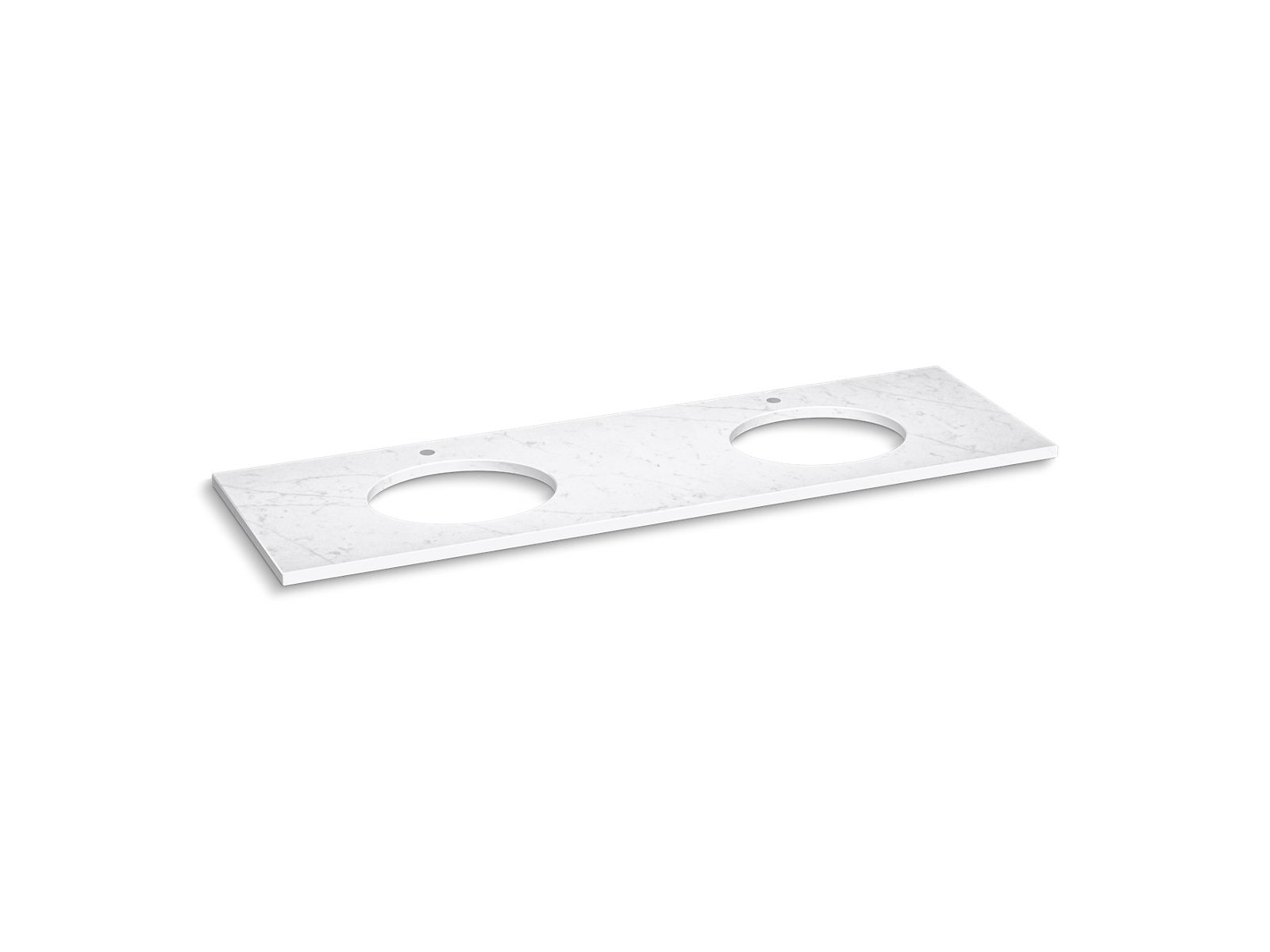 Silestone 73" quartz vanity top with two oval cutouts