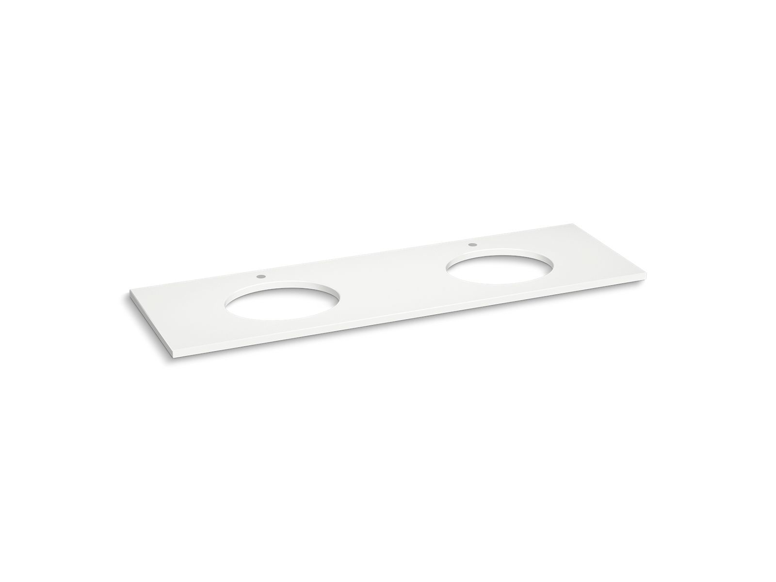Silestone 73" quartz vanity top with two oval cutouts
