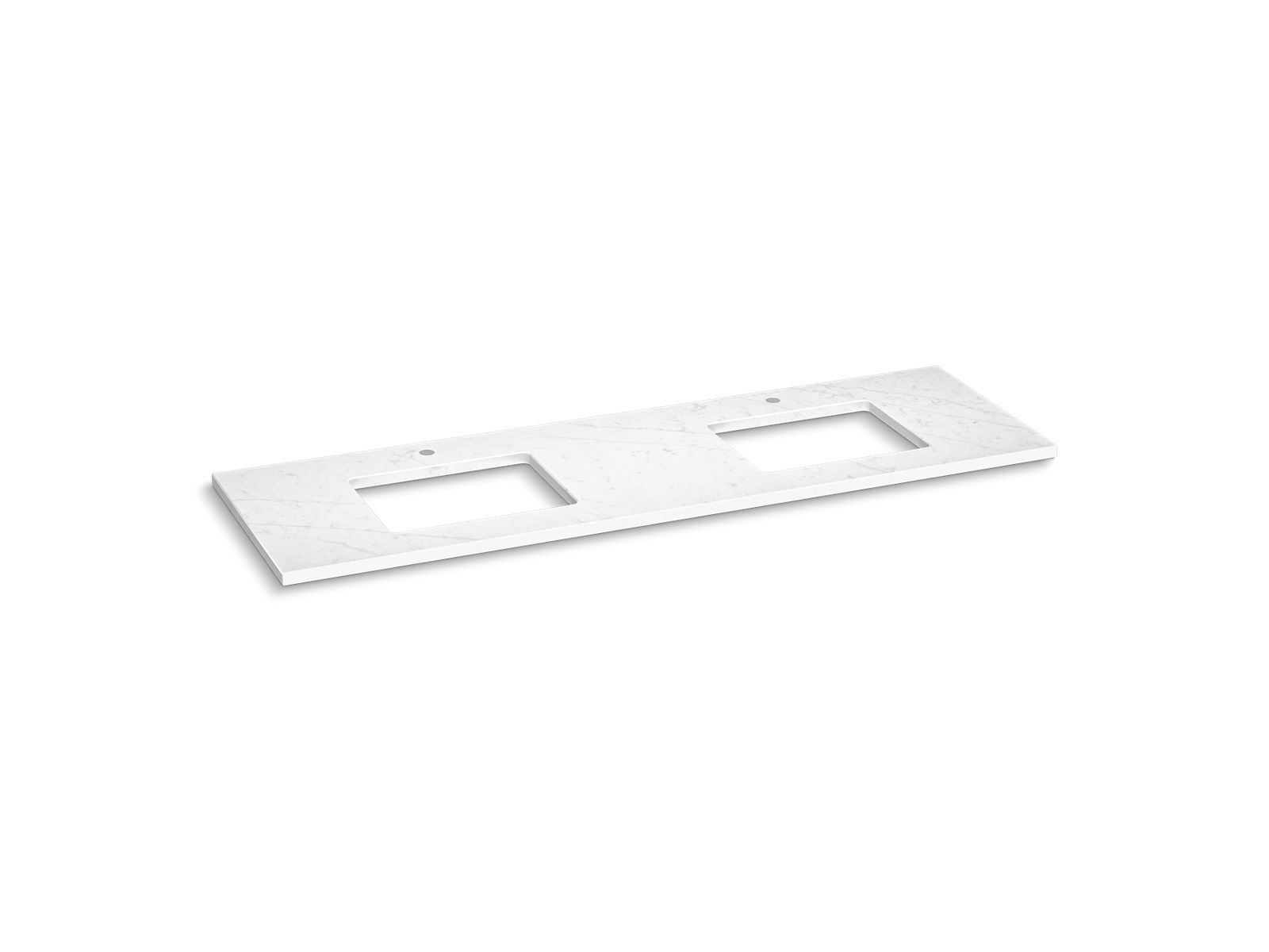 Silestone 73" quartz vanity top with two rectangular cutouts