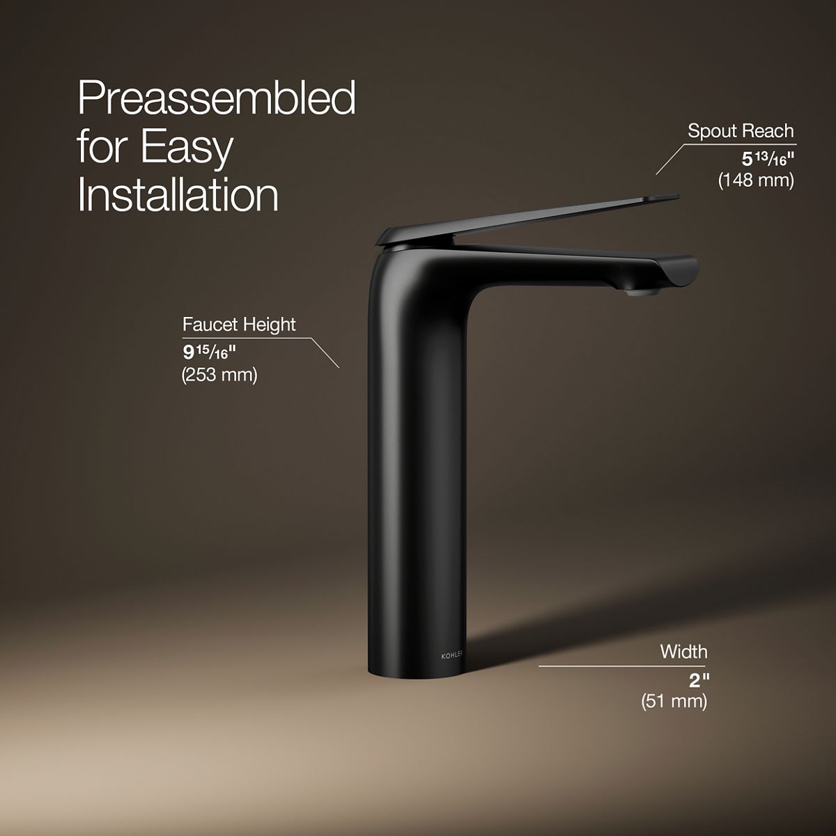 Avid Tall Single-Handle Bathroom Sink Faucet | K-97347-4 | KOHLER