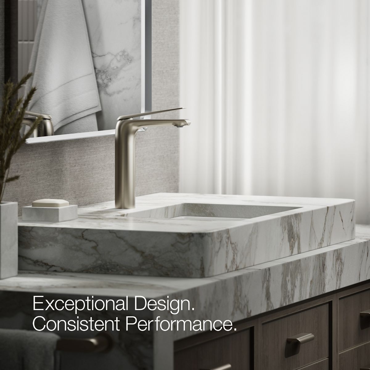 Avid Tall Single-Handle Bathroom Sink Faucet | K-97347-4K | KOHLER