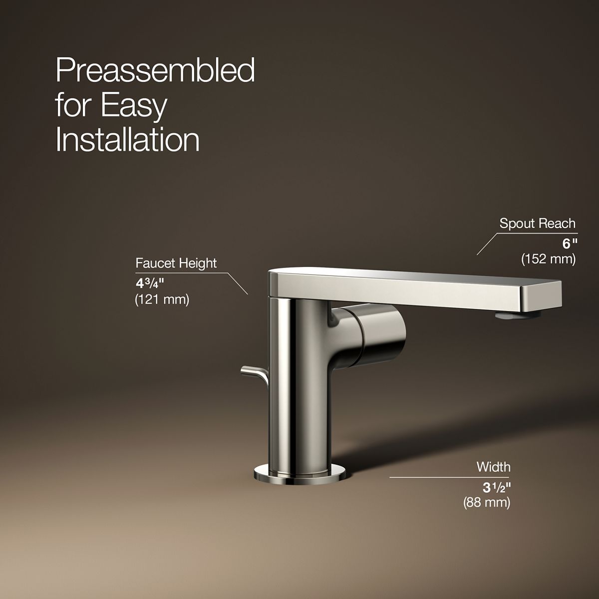 KOHLER | K-73050-7 | Composed Pure Handle Bathroom Sink Faucet