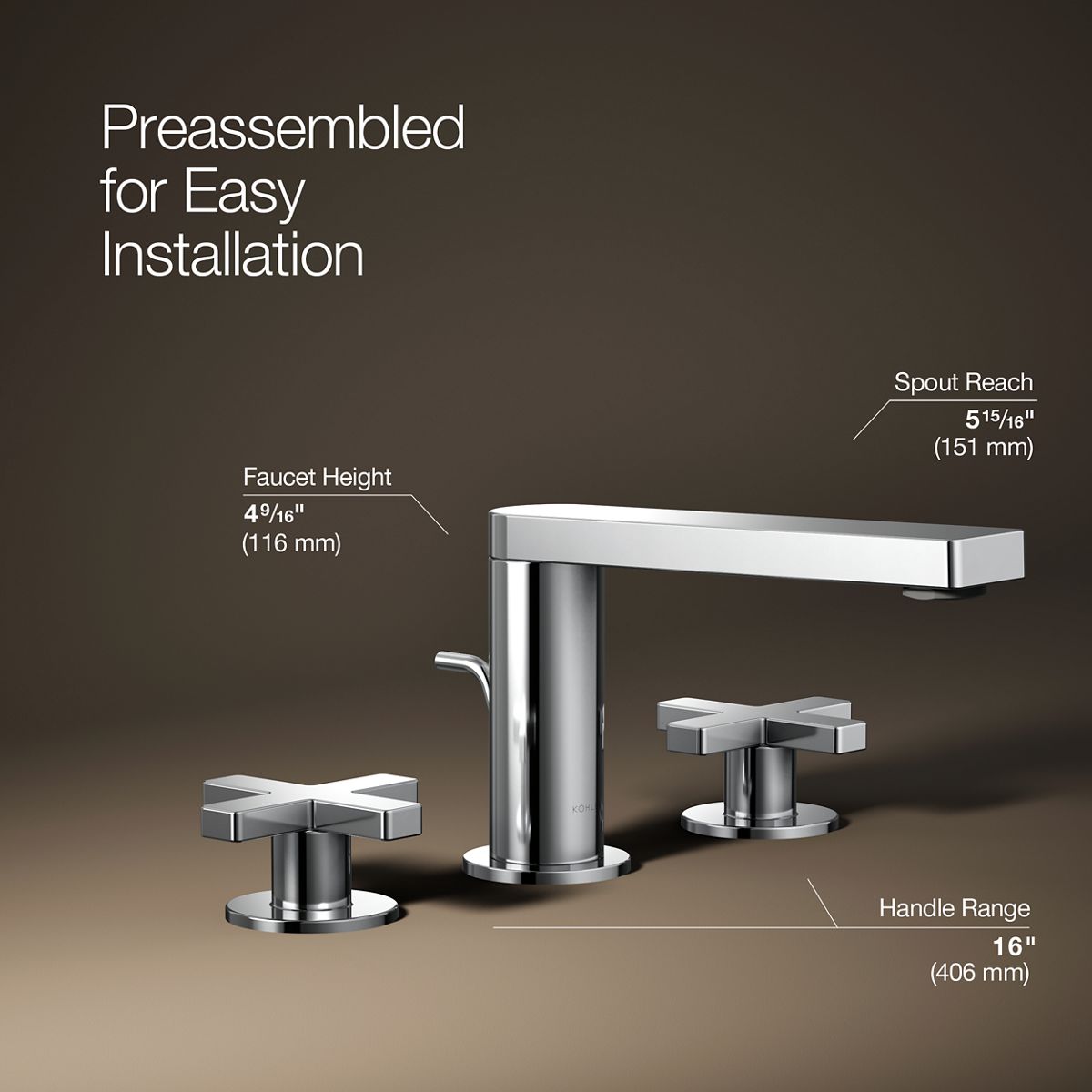 3/4 view of product with dimensions