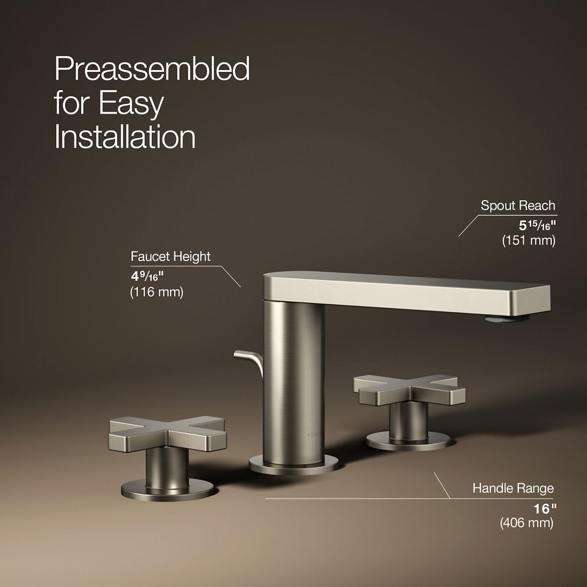 3/4 view of product with dimensions