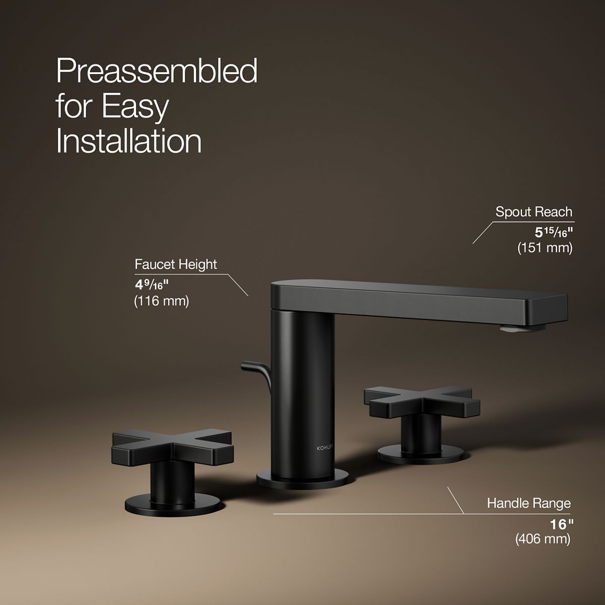 3/4 view of product with dimensions