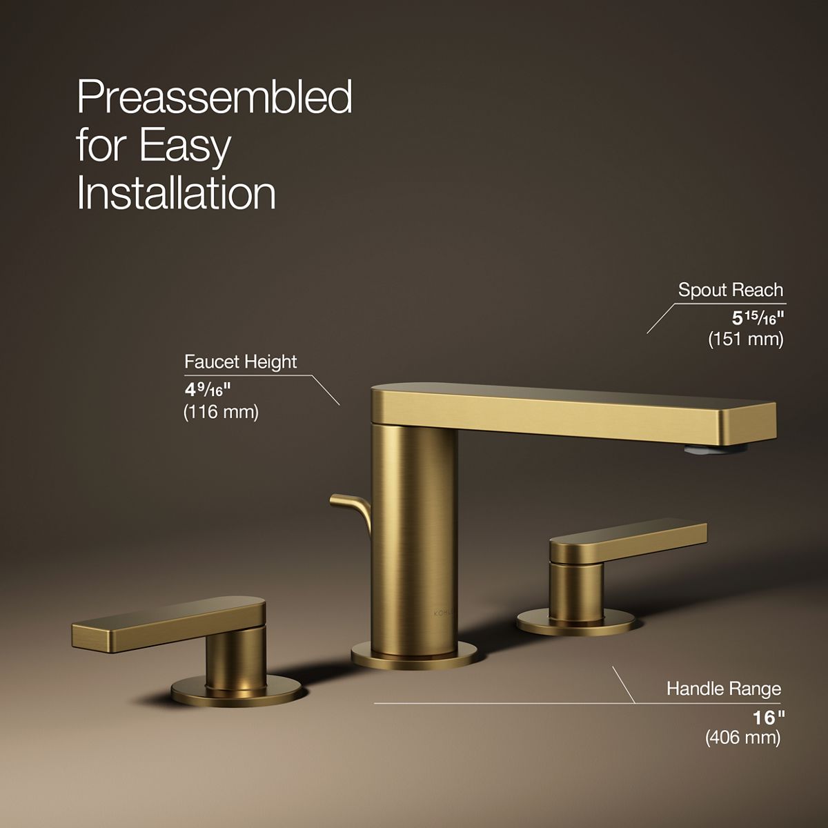 3/4 view of product with dimensions