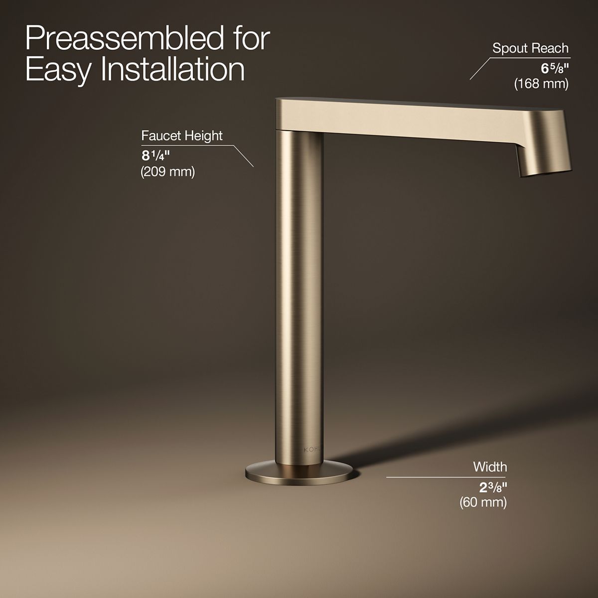 3/4 view of product with dimensions