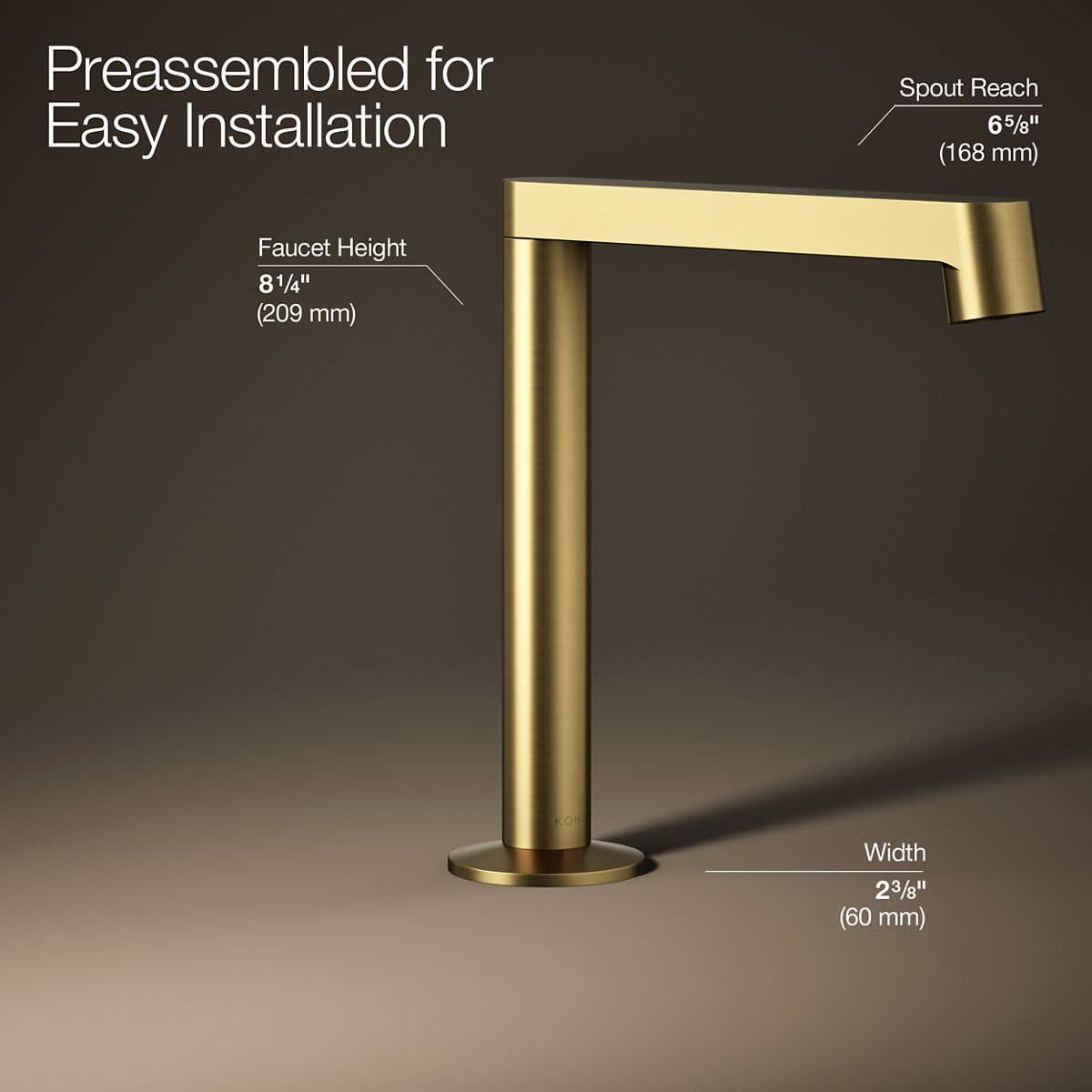 3/4 view of product with dimensions
