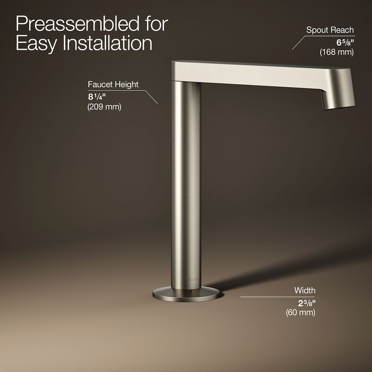 3/4 view of product with dimensions