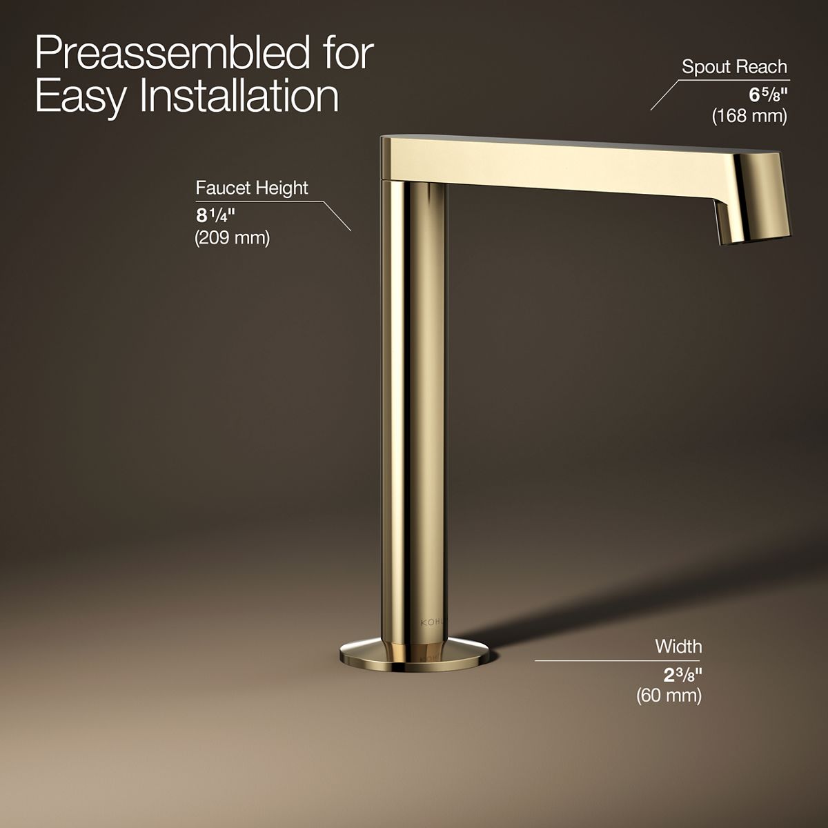 3/4 view of product with dimensions