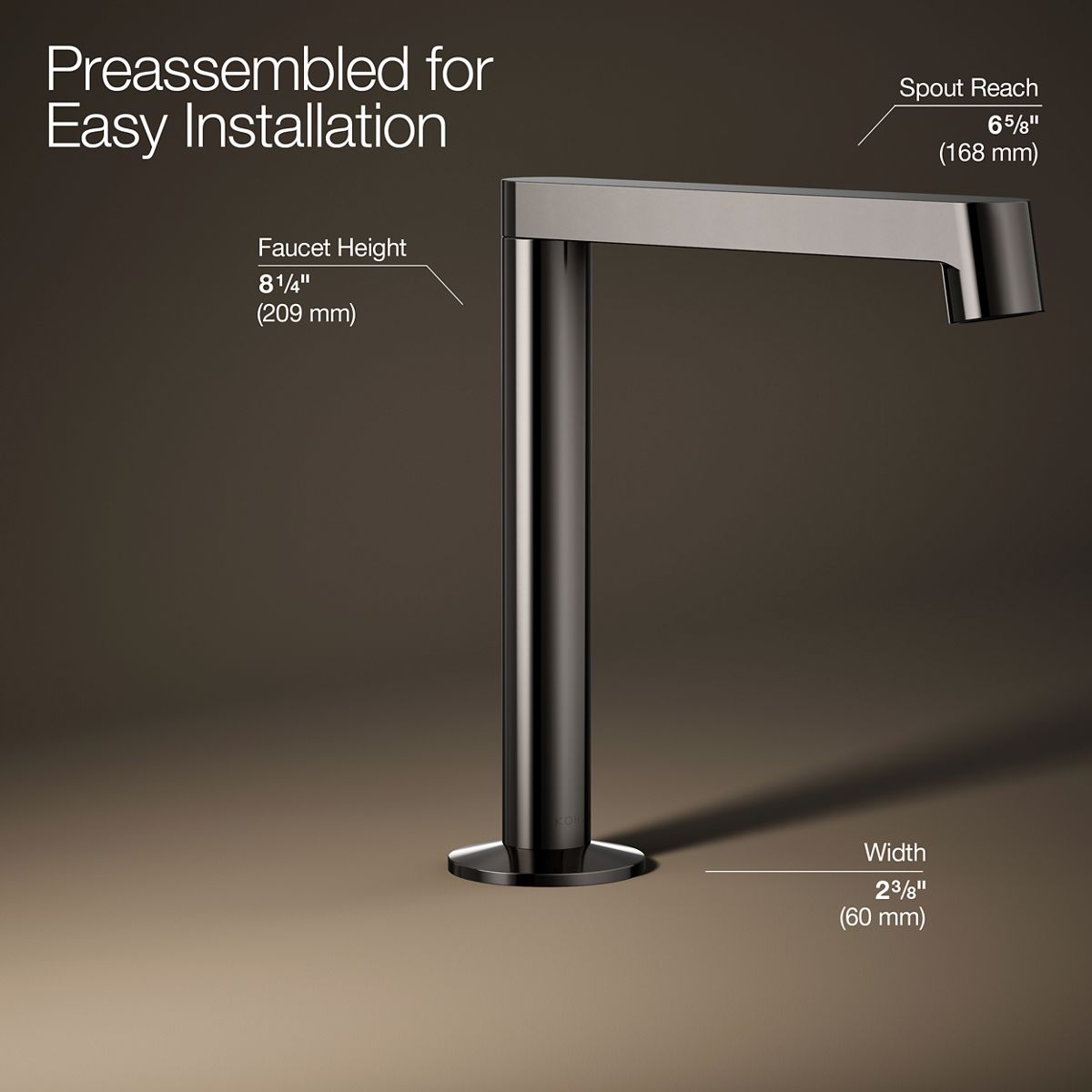 3/4 view of product with dimensions