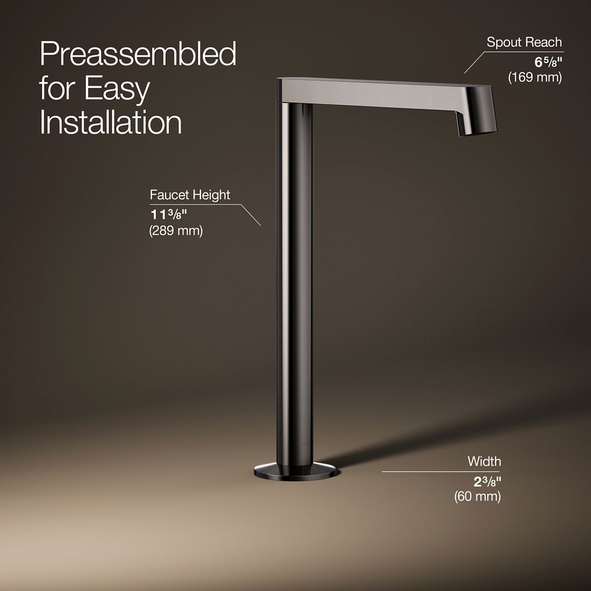3/4 view of product with dimensions