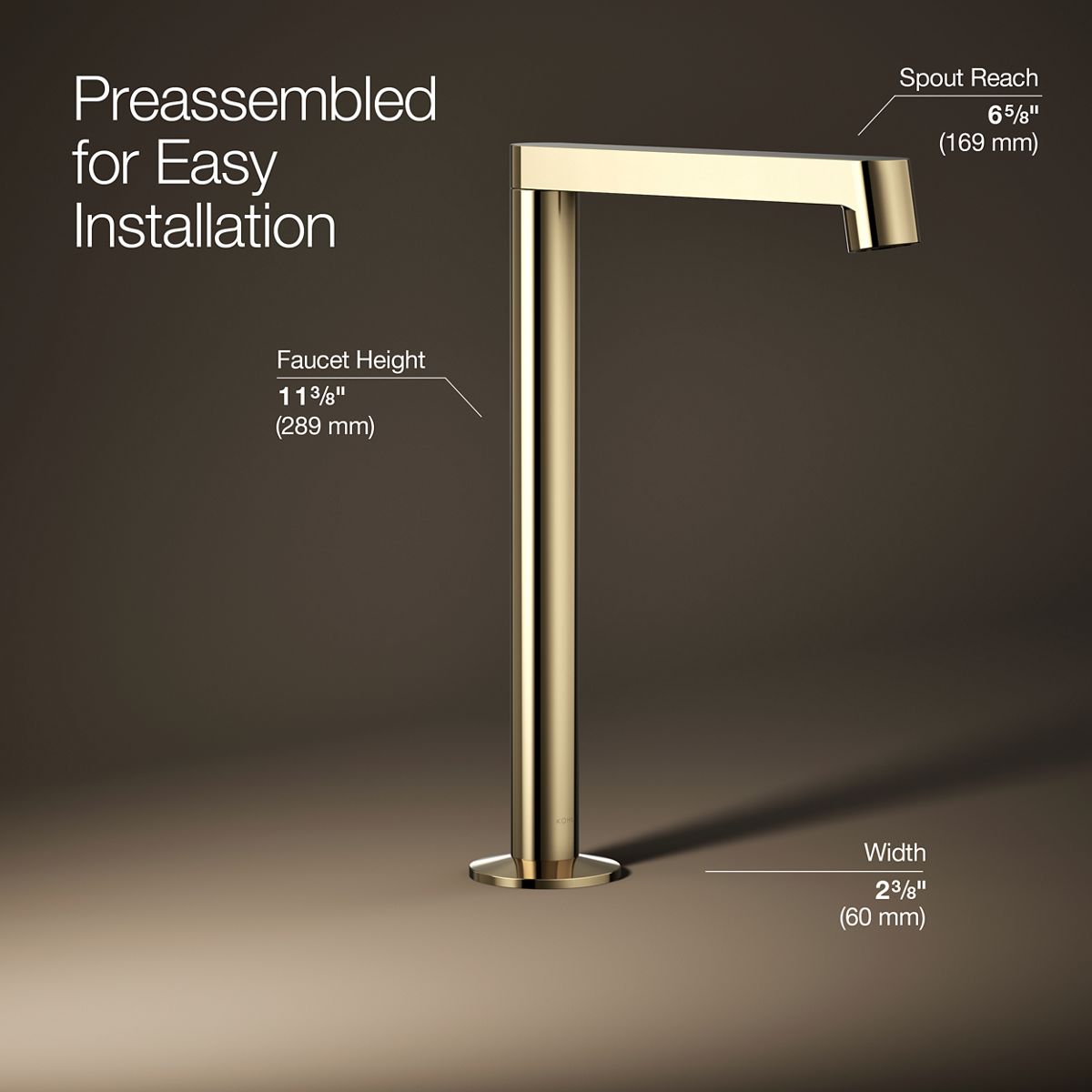 3/4 view of product with dimensions