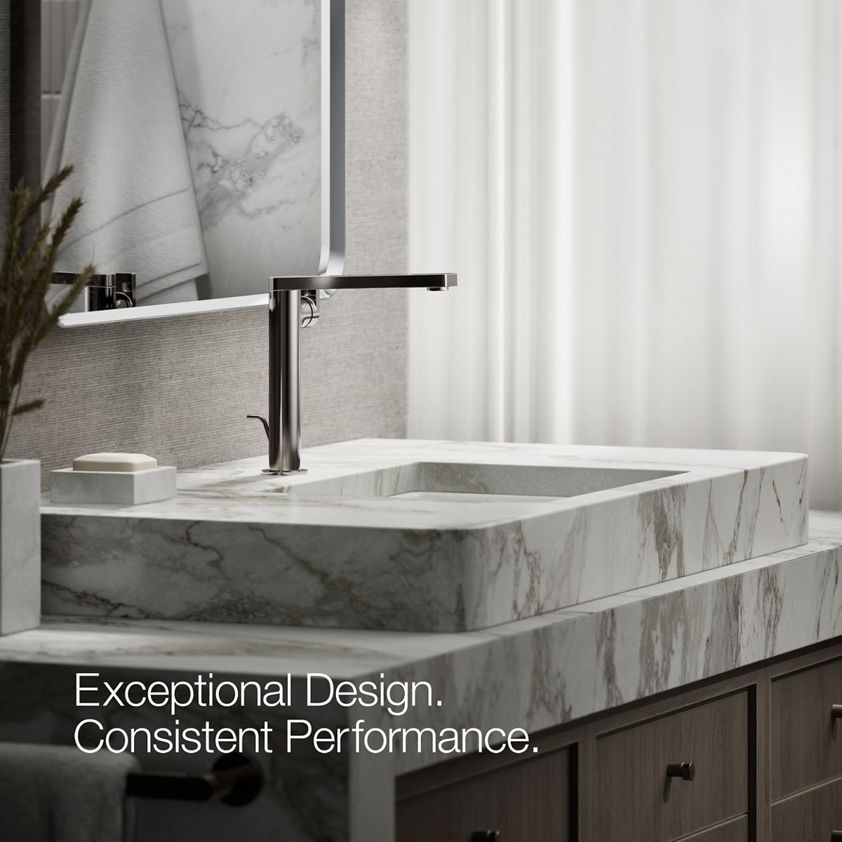 Kohler Waschtischarmatur Composed – Hohe Einhand-Armatur In Poliertem Nickel
