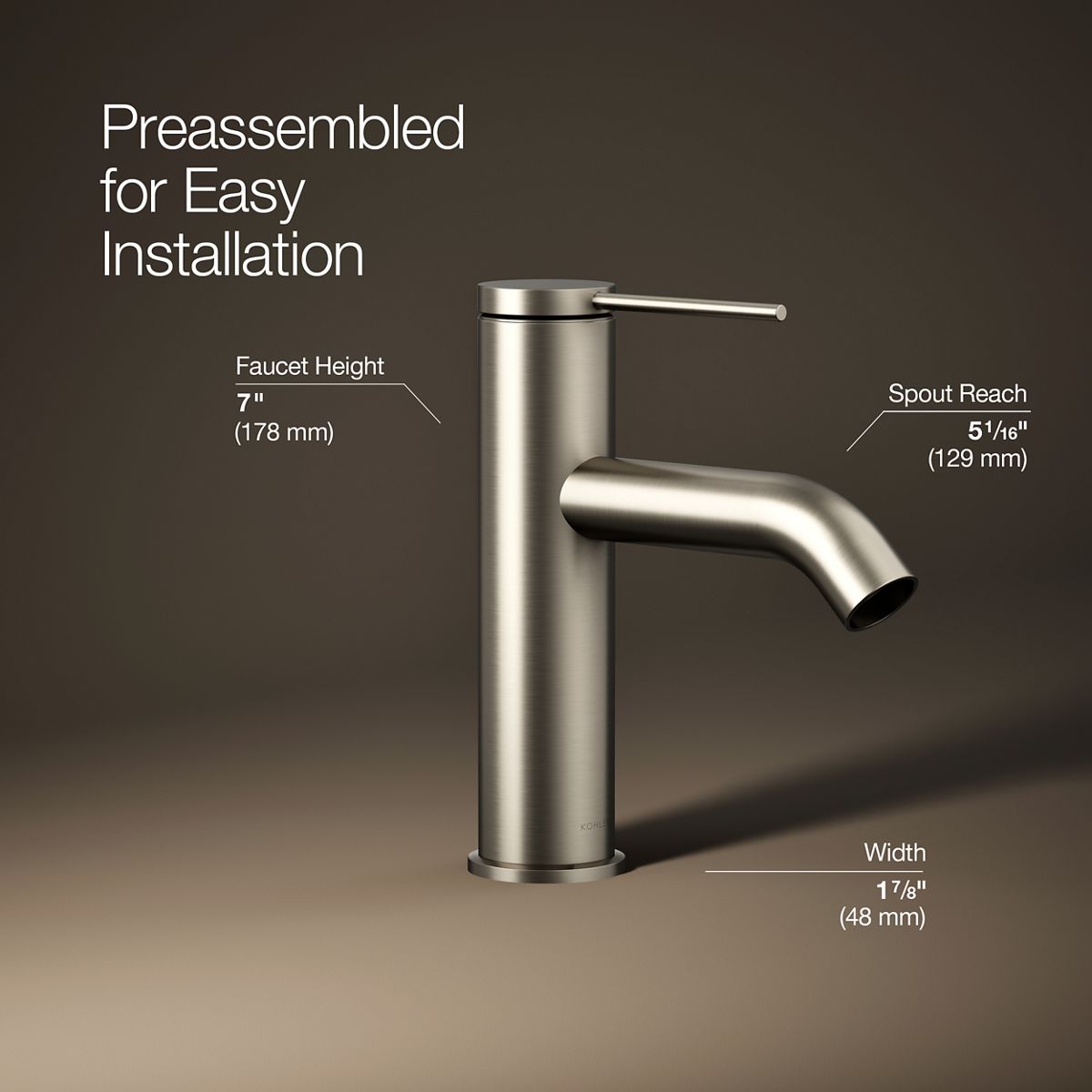 ❤︎mamirin❤︎ Components Single-Handle Bathroom Sink Faucet with Pin Handle | K