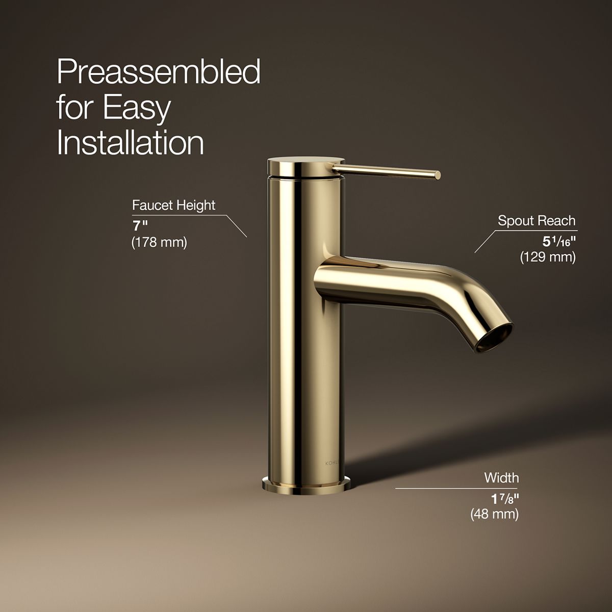 3/4 view of product with dimensions