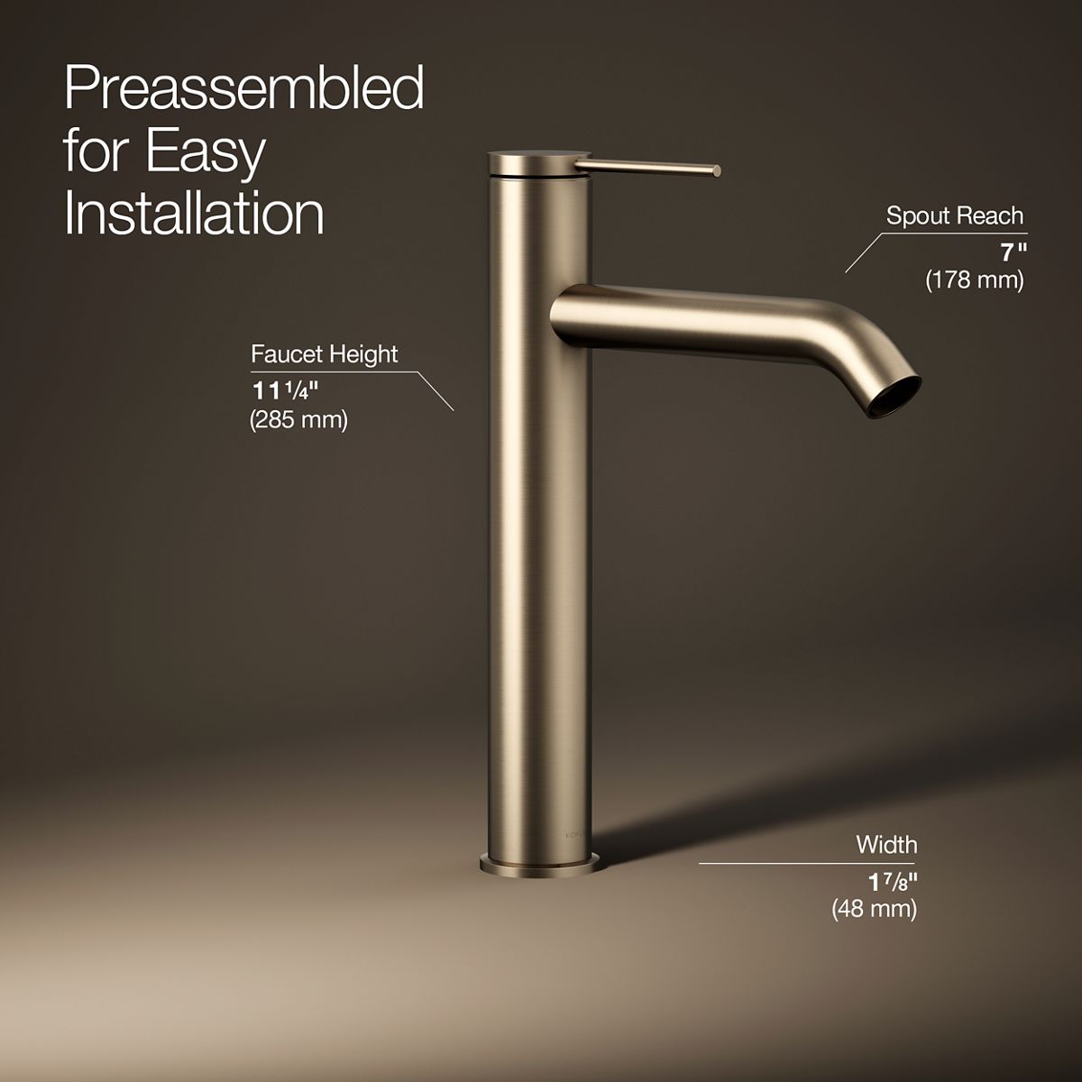 3/4 view of product with dimensions