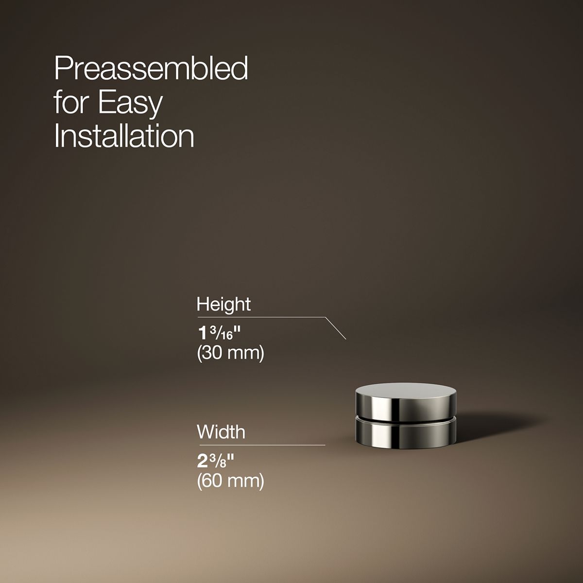 3/4 view of product with dimensions