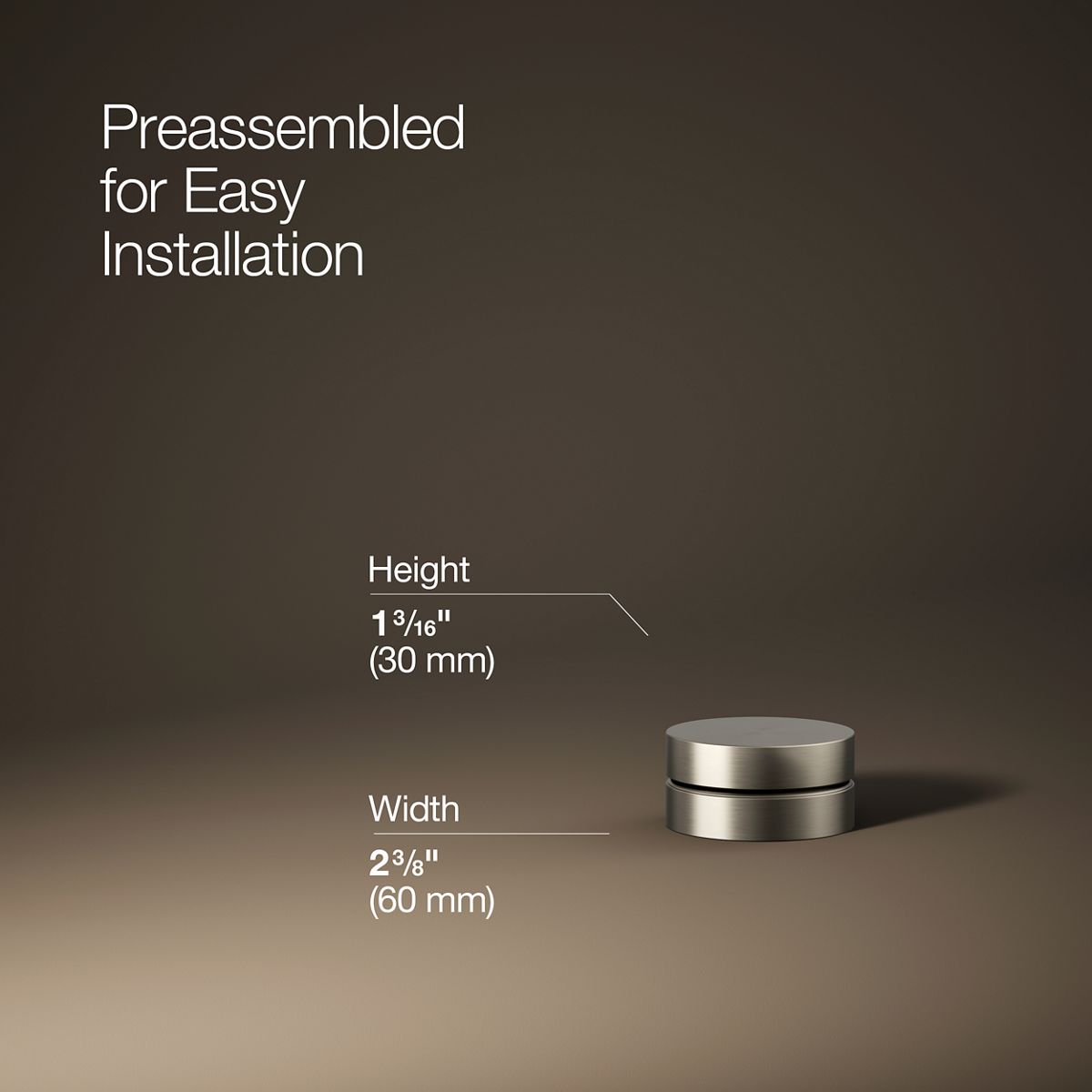 3/4 view of product with dimensions