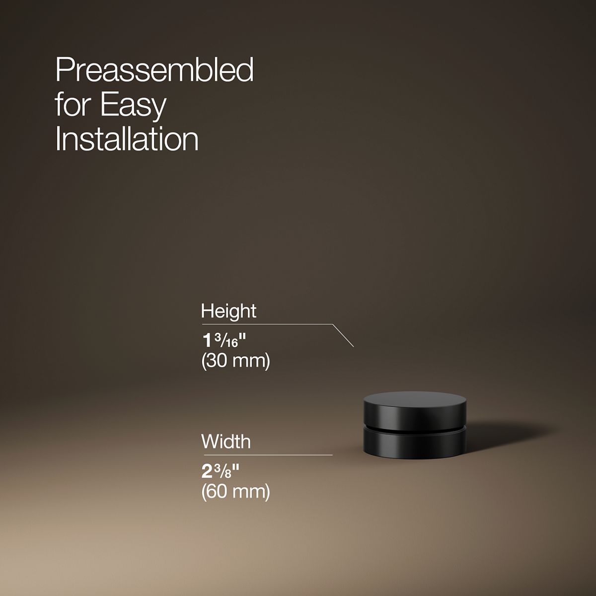 3/4 view of product with dimensions