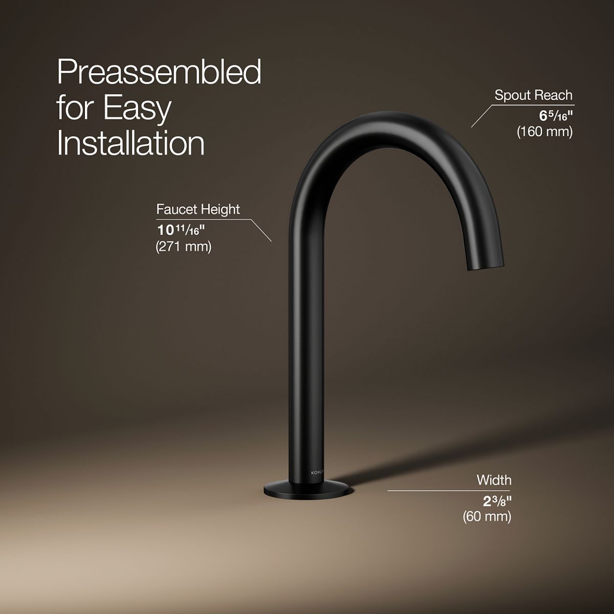 3/4 view of product with dimensions