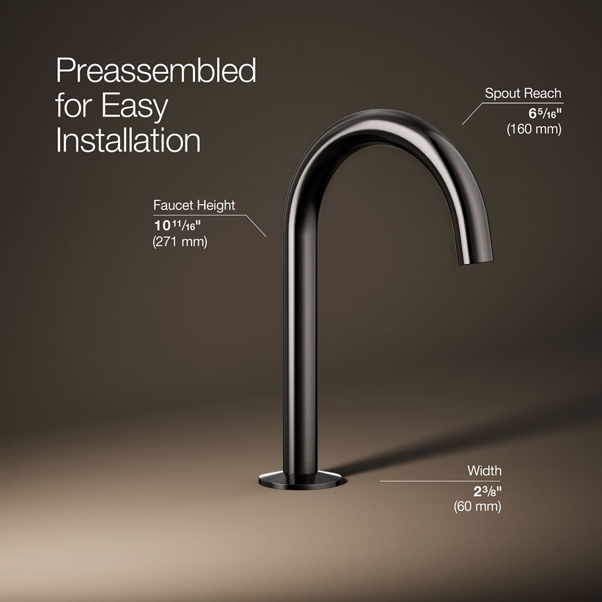 3/4 view of product with dimensions