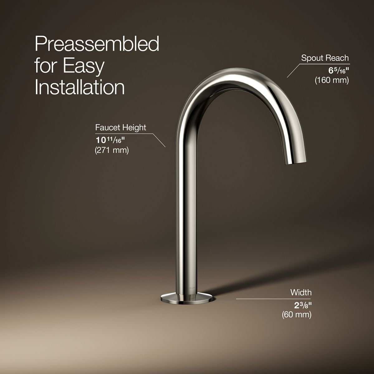 3/4 view of product with dimensions