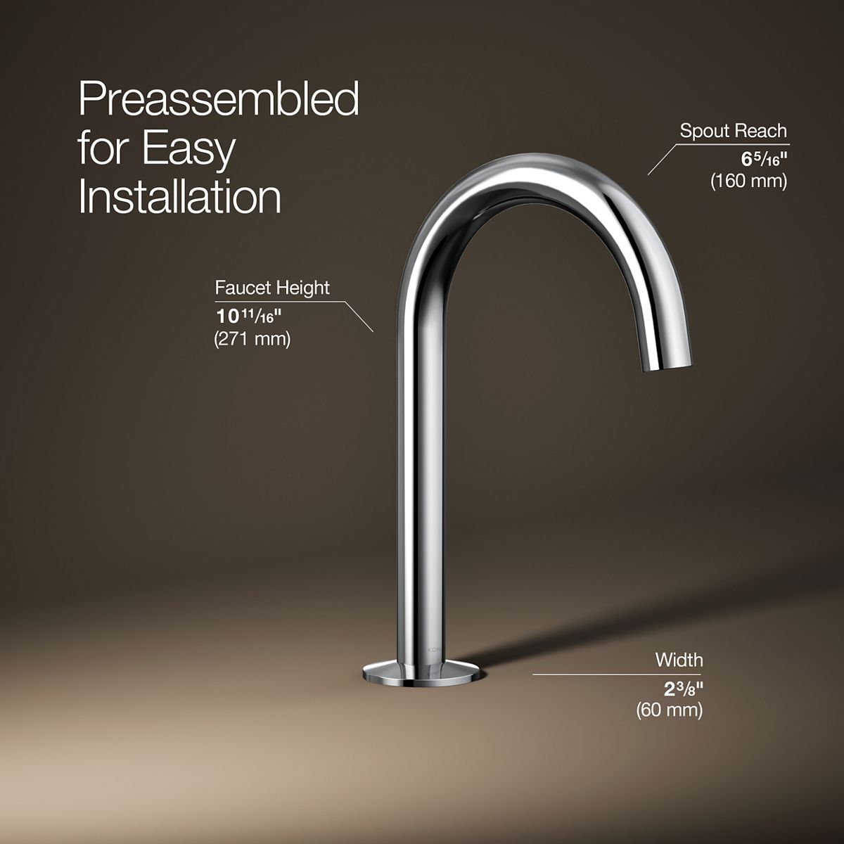 3/4 view of product with dimensions