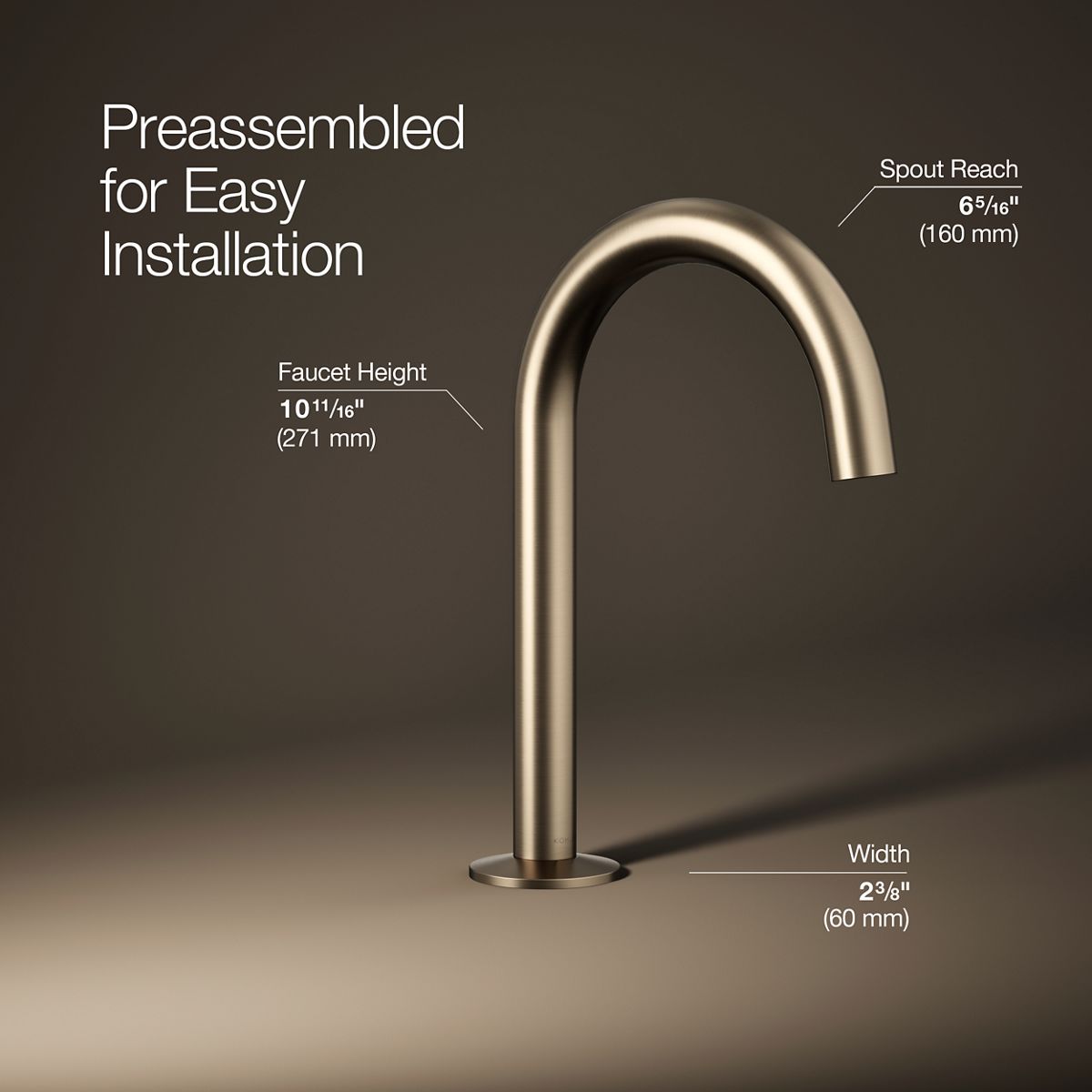 3/4 view of product with dimensions