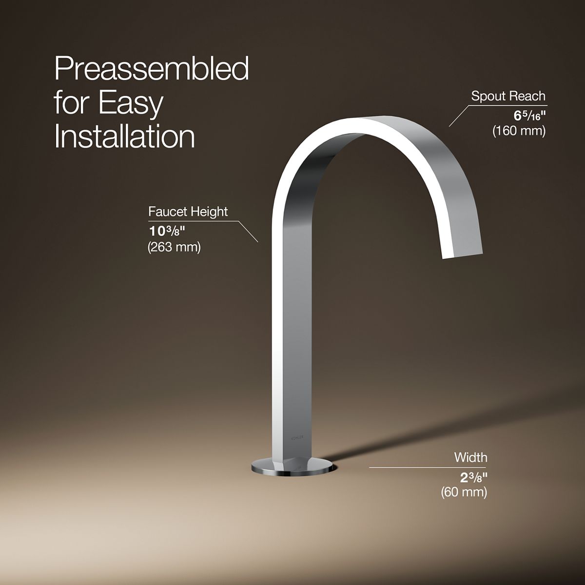 3/4 view of product with dimensions