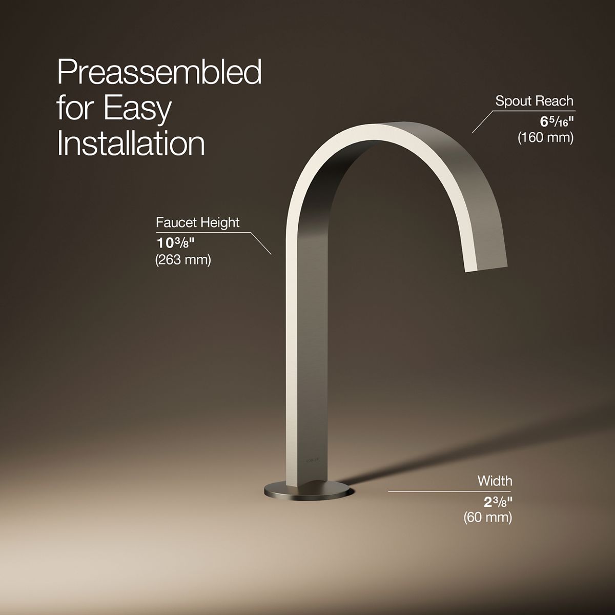 3/4 view of product with dimensions