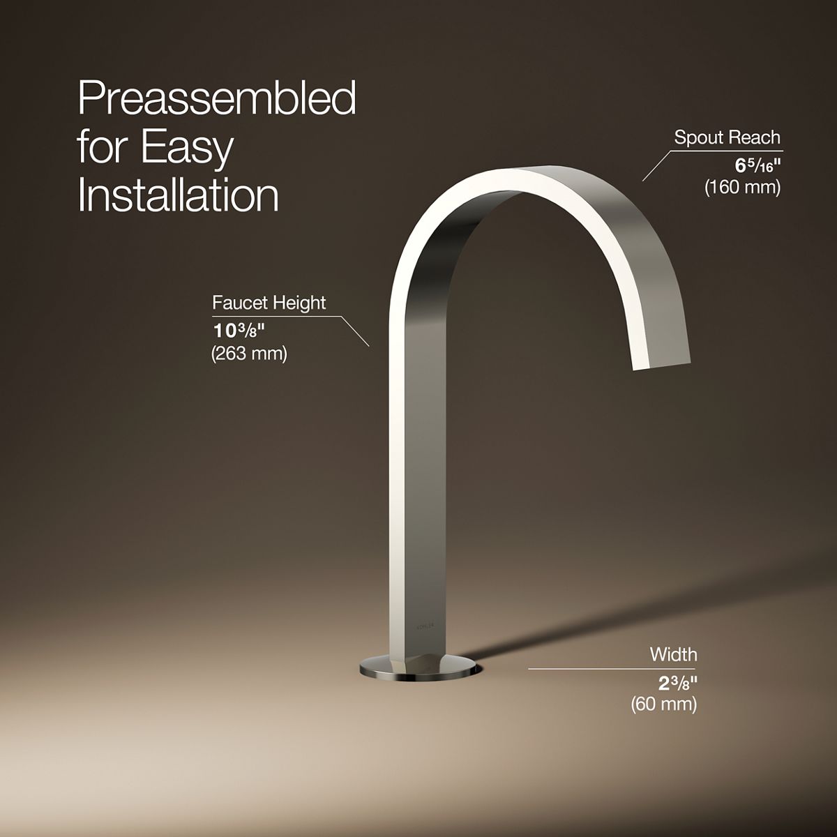 3/4 view of product with dimensions