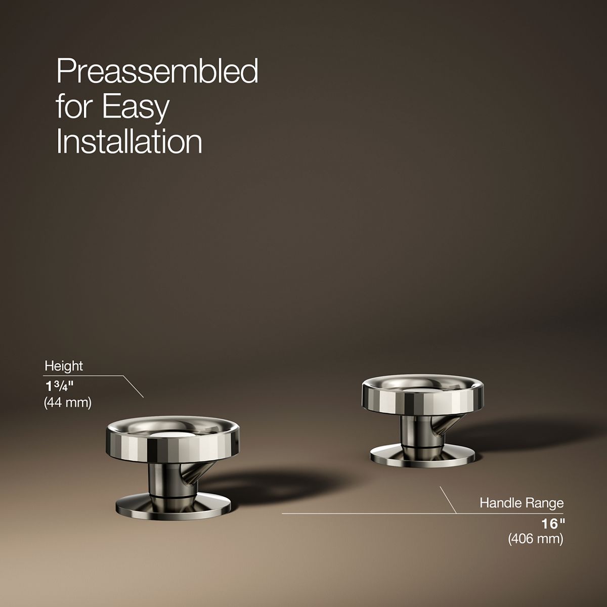 3/4 view of product with dimensions
