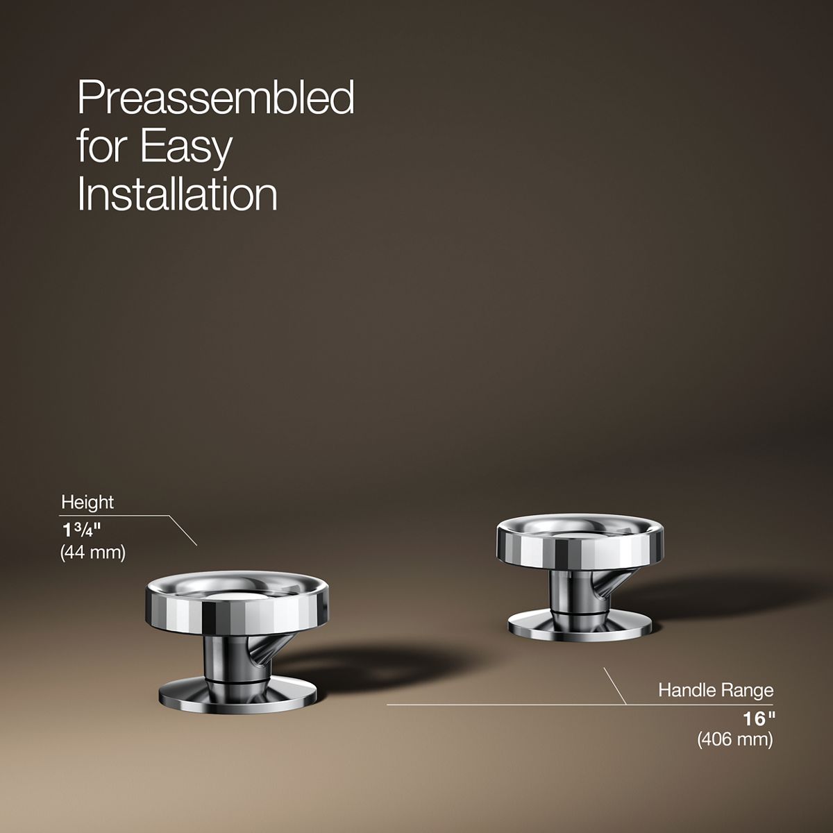 3/4 view of product with dimensions