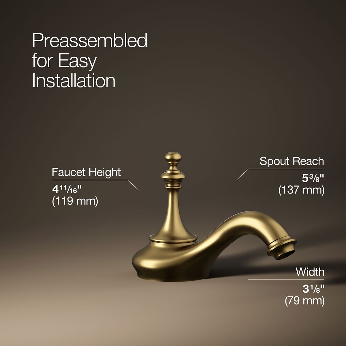 3/4 view of product with dimensions