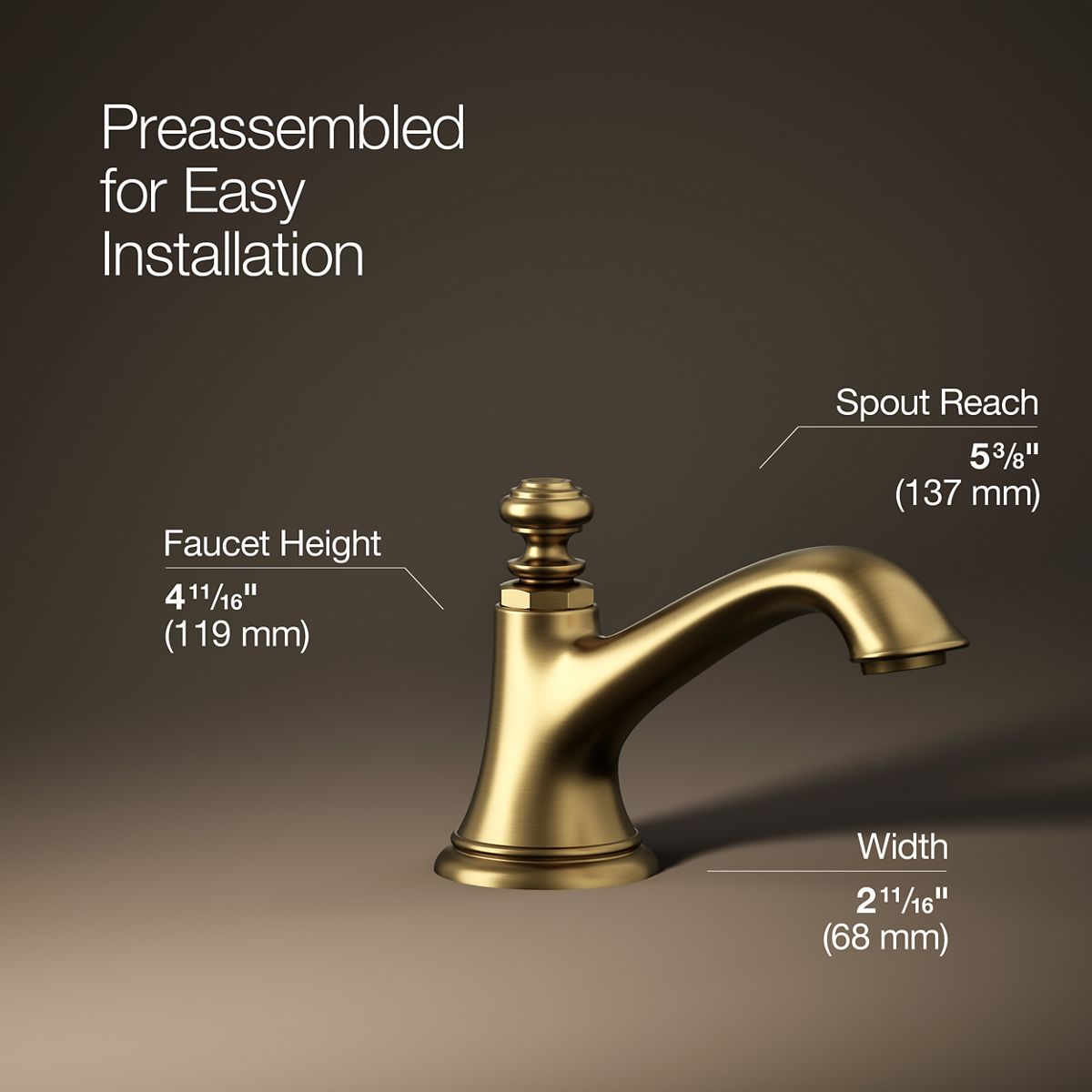 Artifacts Bathroom Sink Spout with Bell Design | K-72759 | KOHLER